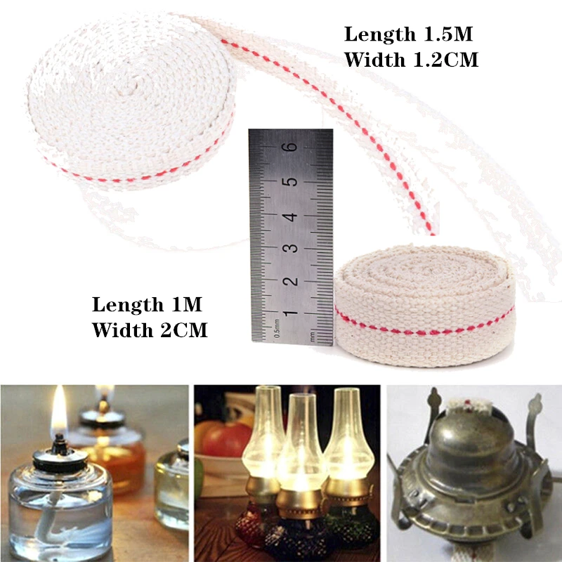 1m/1,5 m DIY Príslušenstvo Materiál Silné ploché bavlnené knôt jadro pre petrolejový horák na kachle osvetlenie lampa olejová lampa výroby