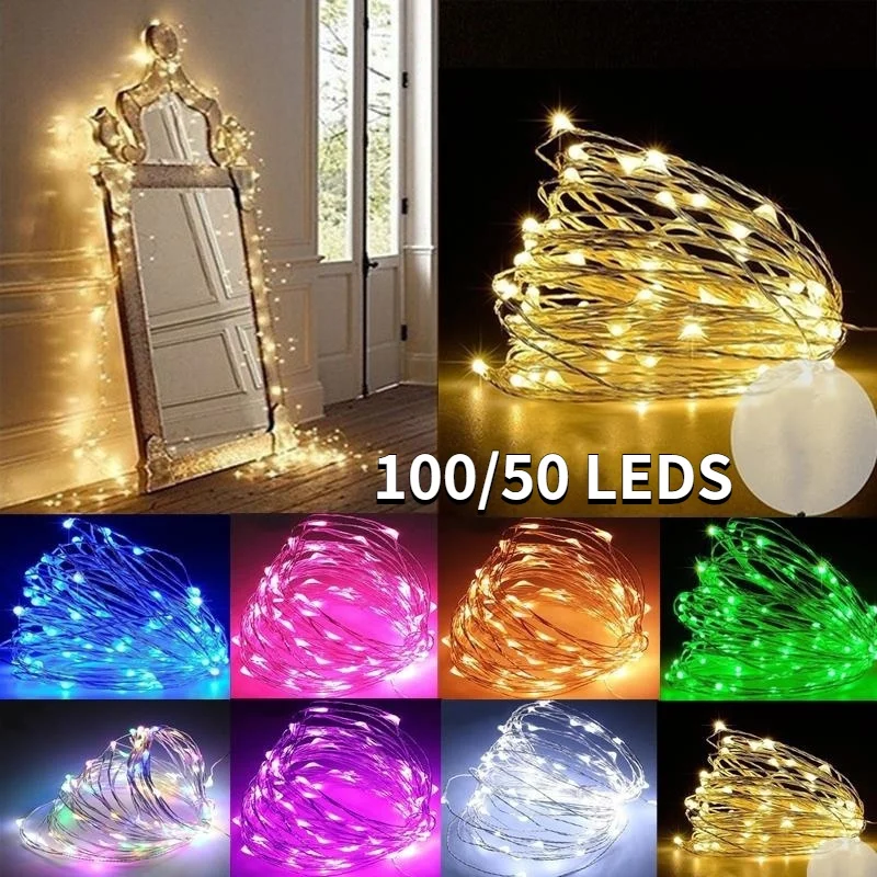 1m/2m/3m/10 m medený drôt USB/batériu Garland LED svadobná dekorácia pre domácu rozprávkovú garlandu pre párty ozdoby String Light