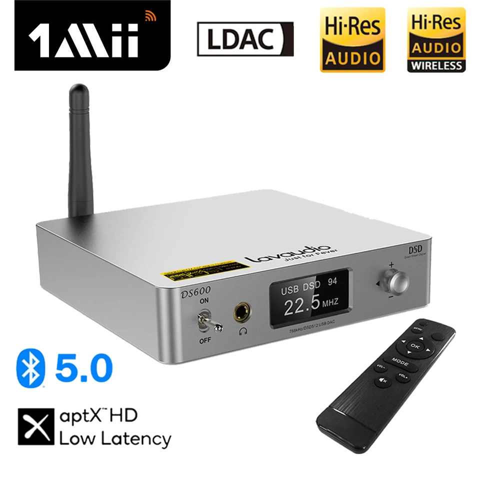 1MII DS600 Desktop Stereo Bluetooth Audio Decoder Power Zosilňovač DAC HIFI Digital pre slúchadlá Amp Bluetooth pre prijímač TV PC