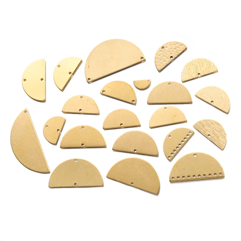1pack surové mosadzné polkruhové polovičné okrúhle konektory kúzla gravírovanie prázdne kúzla Disk pre domácich majstrov