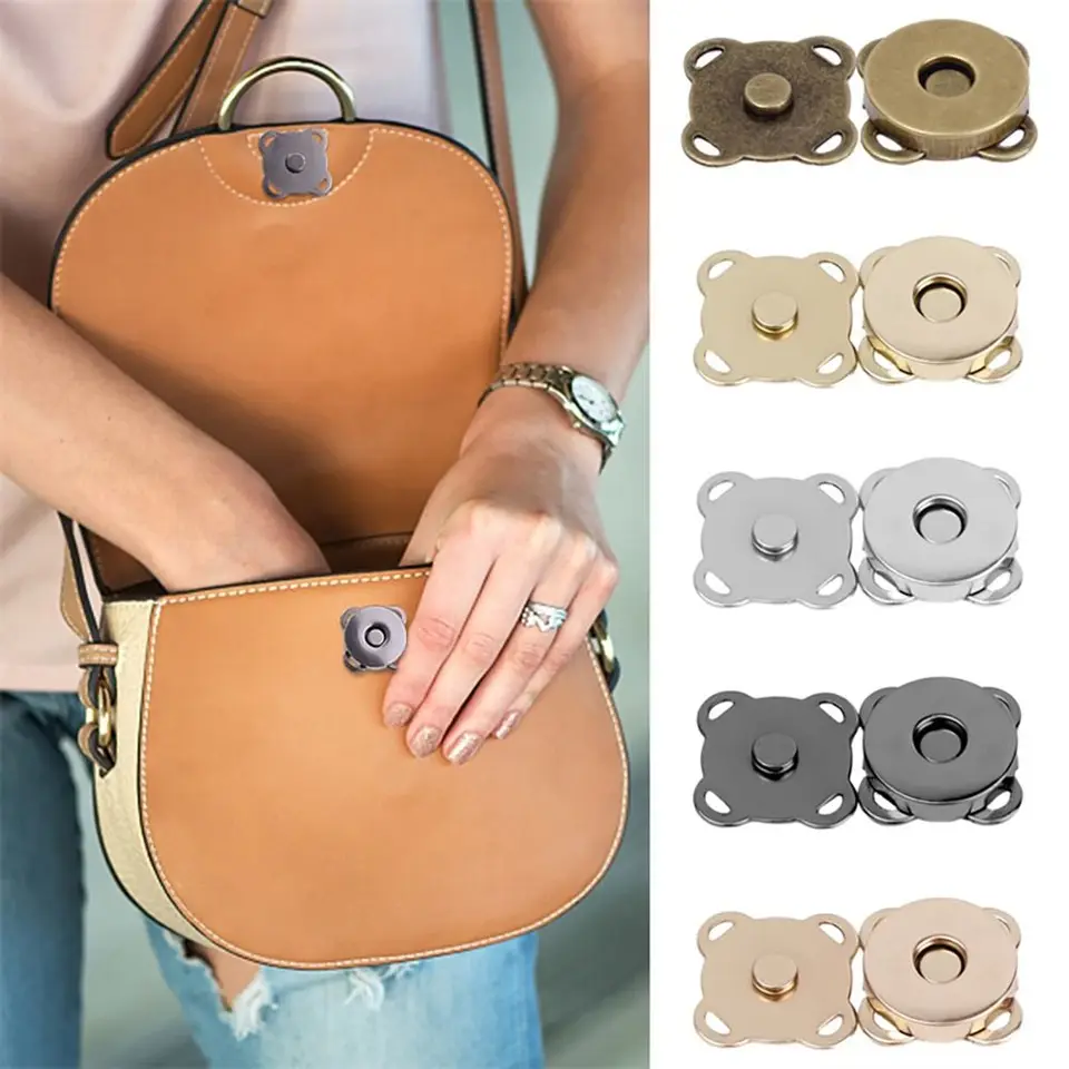 1Pair 14/18 mm slipový kvetový kovový kovový gombík Peňaženka Claps-sewing Fronidings zložky Tlačidlá DIY adsorpčná pracka