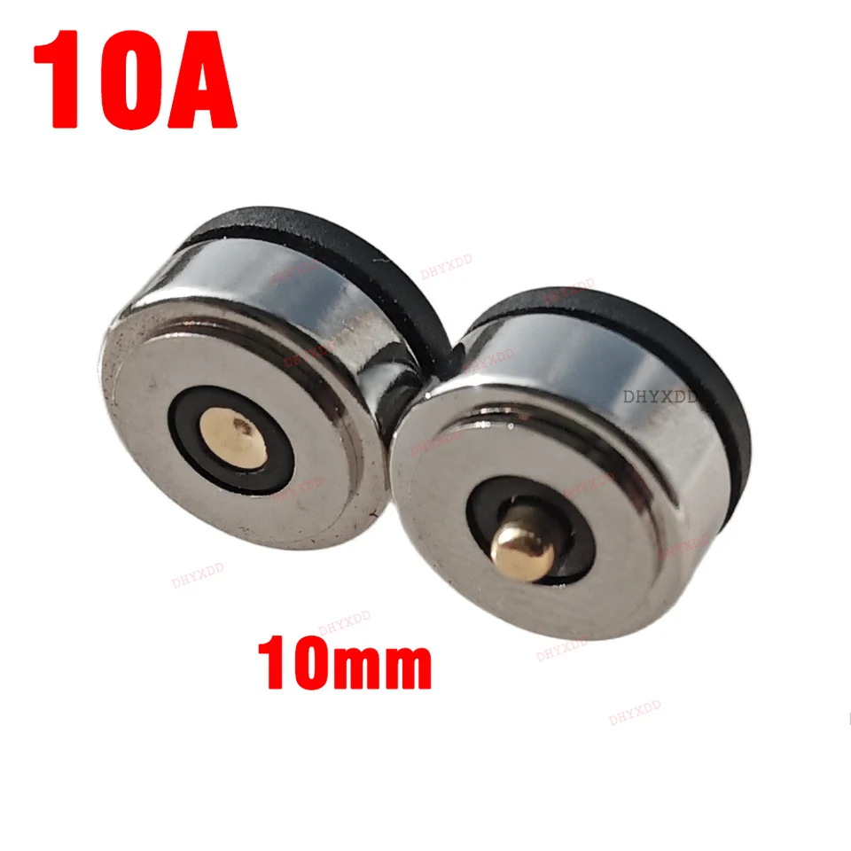 1pair 2pin magnetický DC nabíjací magnetový konektor kolo 2a 10a 5V mužský ženský vysoký prúd LED svetlo DC Power Socket 10 mm