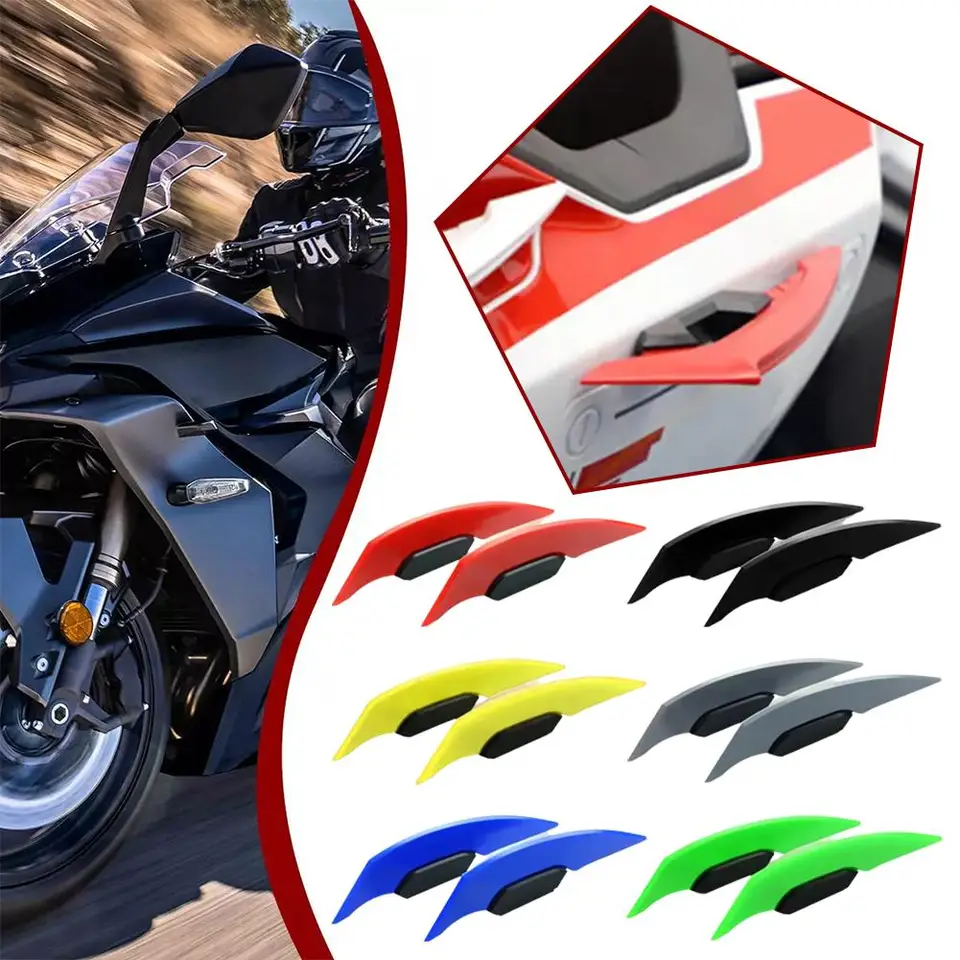 1Pair 6 farieb Univerzálny motocyklový krídlo aerodynamický spojler Dynamic Wing Decoration Sticker pre dekoráciu skútrov motorových motorov J3U9