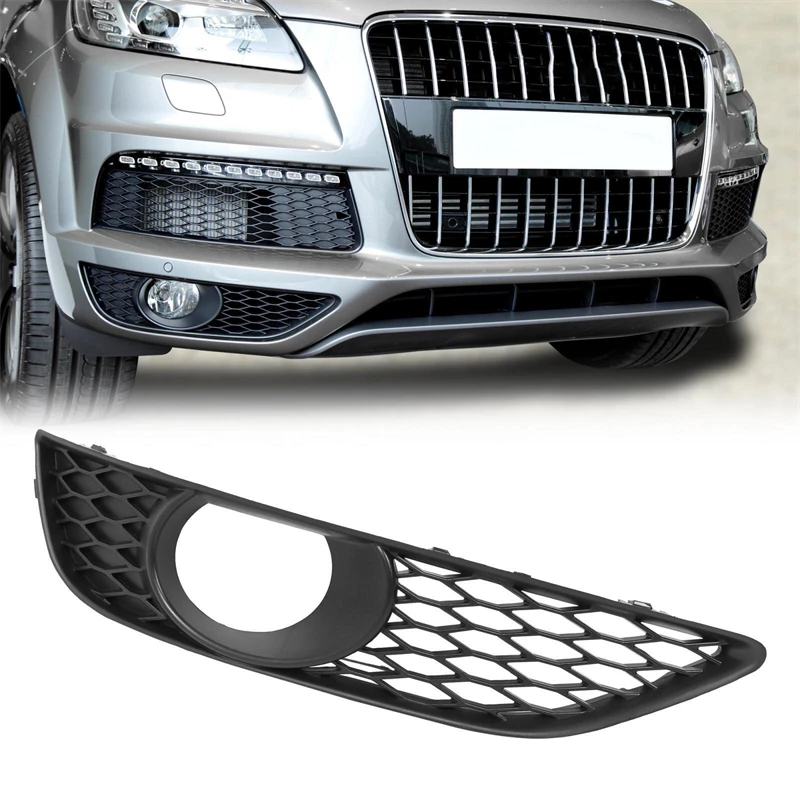 1Pair Auto ľavá predná hmlová hmlová svetlo lampa Grill Grill Cover pre Audi Q7 Sports 4L S-Line Bumper 2010-2015 4L0807675C 4L0807676C