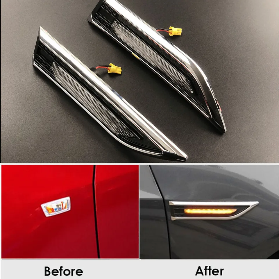 1Pair CAR STYLING Príslušenstvo bočné zákruty Signály LAMP Light Dekoratívna nálepka pre Chevrolet Cruze Aveo Sail