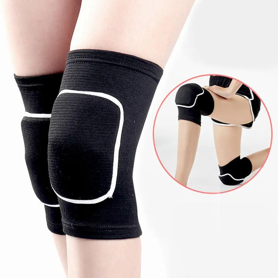 1pair Dancing Knee vankúšiky pre volejbal jogu Ženy Men Men Patella Brace Support Eva Knepad Fitness Protector Pracovná výstroj A4U4