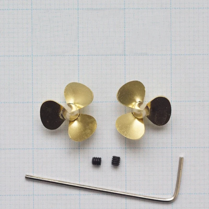 1pair dia 12,8 mm 3-čepeľový vrtuľový hriadeľový otvor 2 mm 1,5 mm mosadzné negatívne pádlové diely pre DIY RC Model lode Zostavenie lode