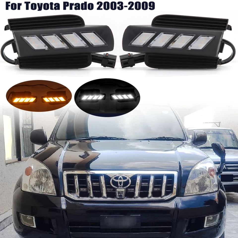 1pair DRL pre Toyota Land Cruiser Prado 2003 2004 2005 2006 2007 2008 2009