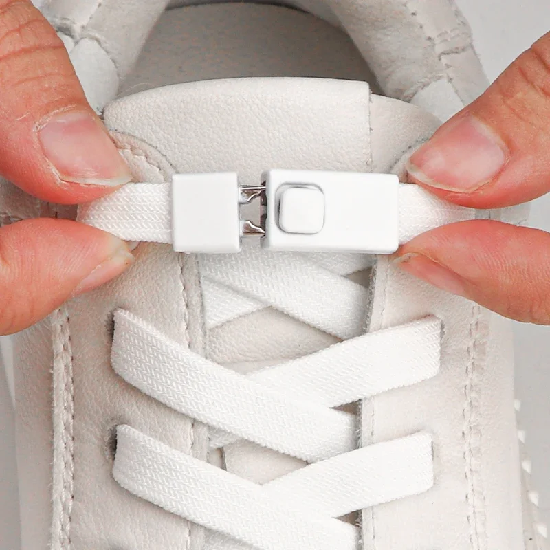 1Pair Elastic Laces tenisky Kids Dospelý tlačový zámok šnúrky bez kravaty 8 mm dvojvrstvový bez kravaty topánky topánky topánky doplnky
