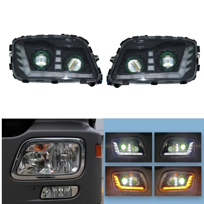 1Pair Full LED hlava svetlo pre MB Actros MP3 Truck Head Light pre MB 4141 3341 2644 OEM 9438202161 9438202061