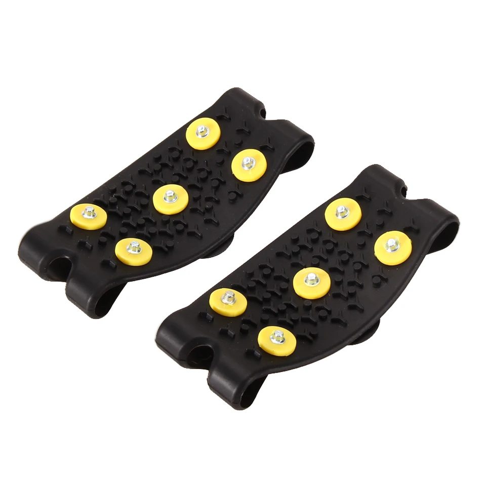 1Pair Ice Stud Shoes Grip Elastic 5-Stud ľadový topánky Zakrytie trvanlivých lezeckých topánok hroty topánky doplnky na rybolov na ľade