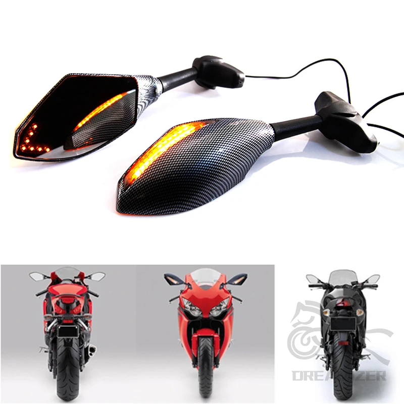 1Pair LED Turn Signály motocyklového pohľadu Zadné zrkadlá pre Suzuki Hayabusa SV650S/1000S GSX750F MT Suzuki TL1000S RF900R