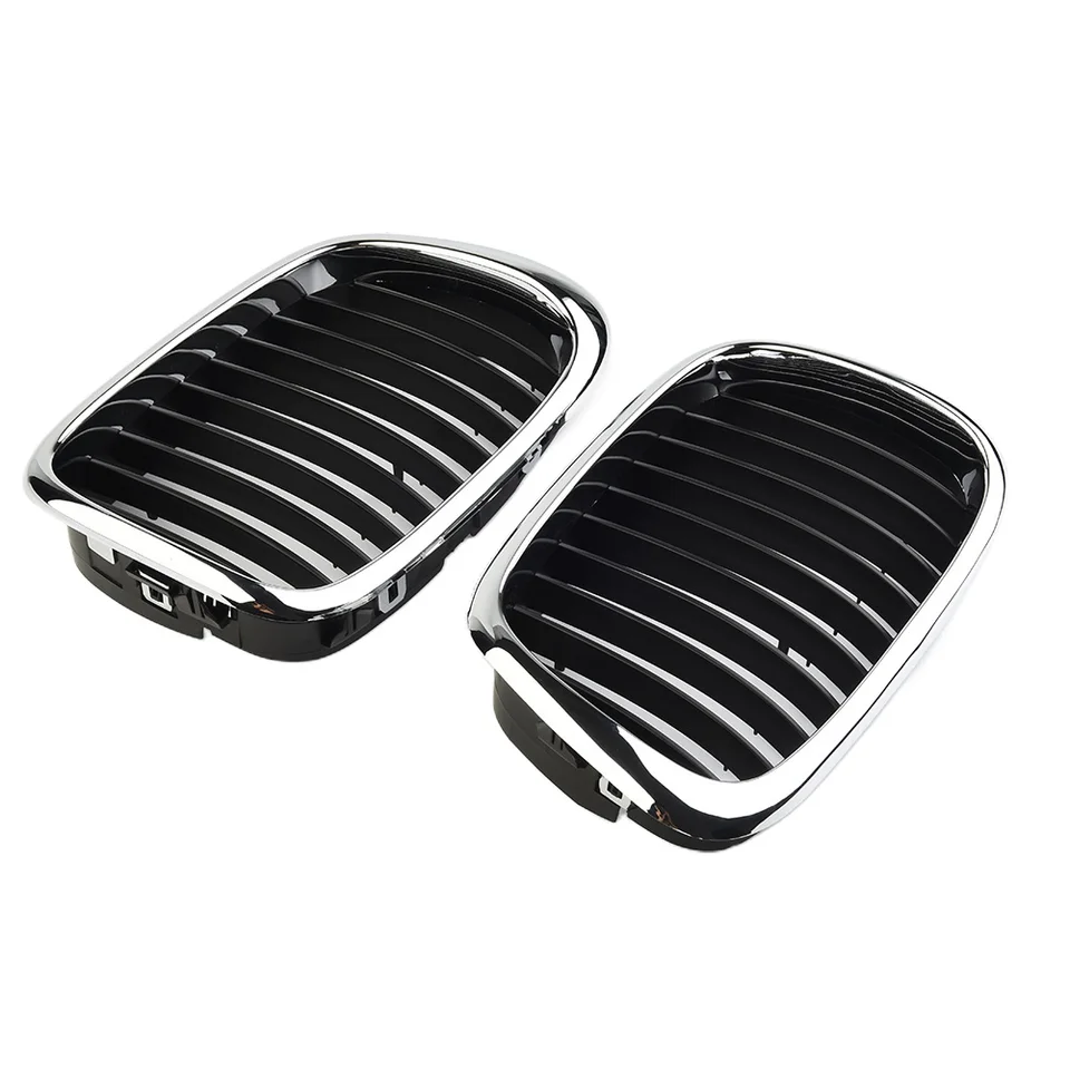 1Pair mriežka pre BMW-E39 5-Series 525/530/535/540 M5 1998 ~ 2003 Predný chrómový chróm- Grill Grill Exterior Part