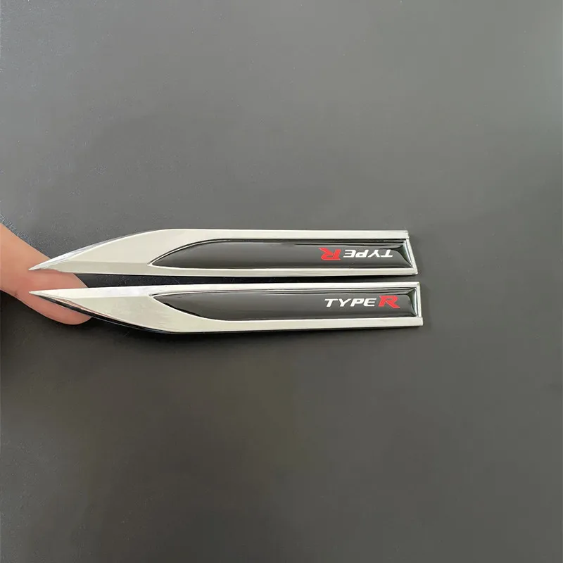 1Pair Nový 3D kovový typ r logo Side Wing Fender Auto znak odznaku pre nálepky Honda Accord Civic Fk2 FN2 EP3 Príslušenstvo nálepky