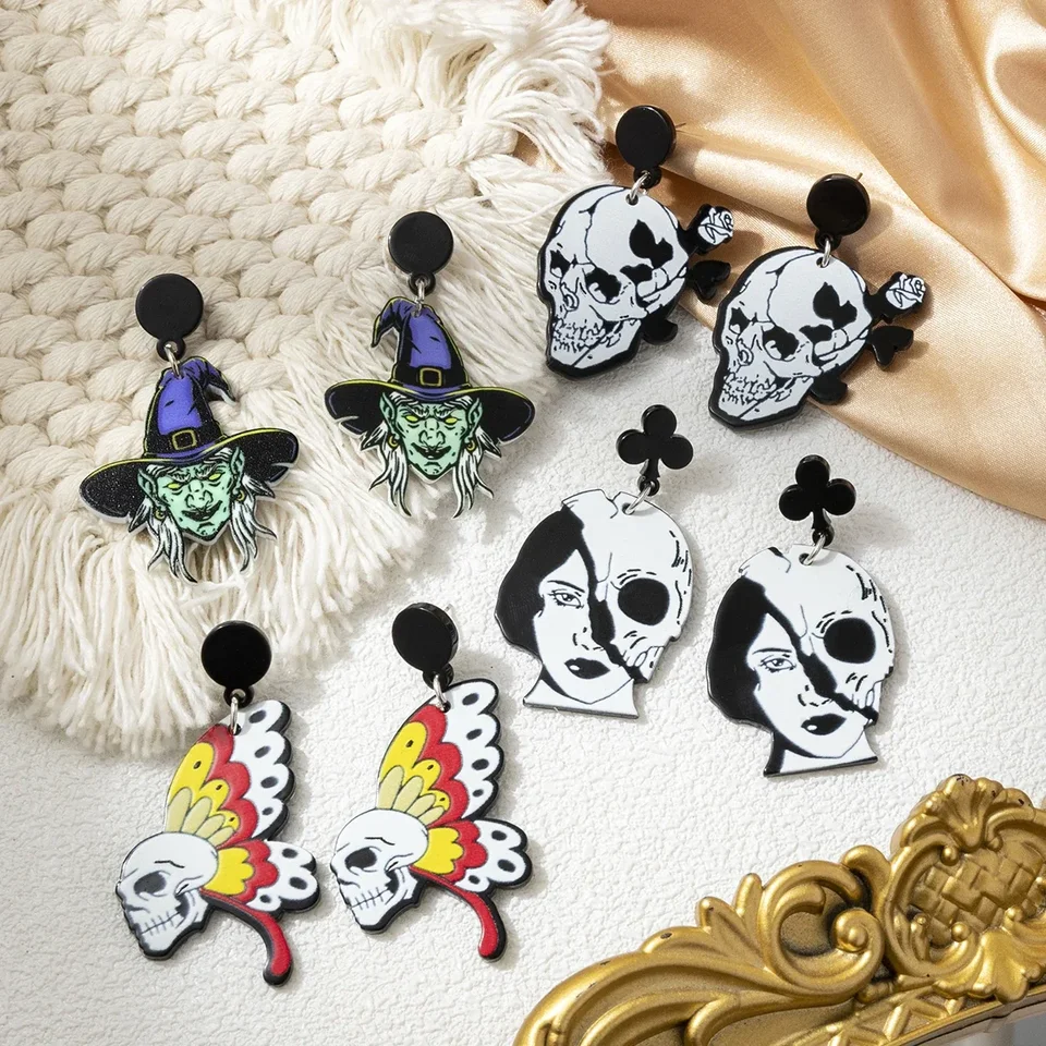 1pair nový produkt CN Drop Ghost Cute Halloween akrylové náušnice šperky pre ženy