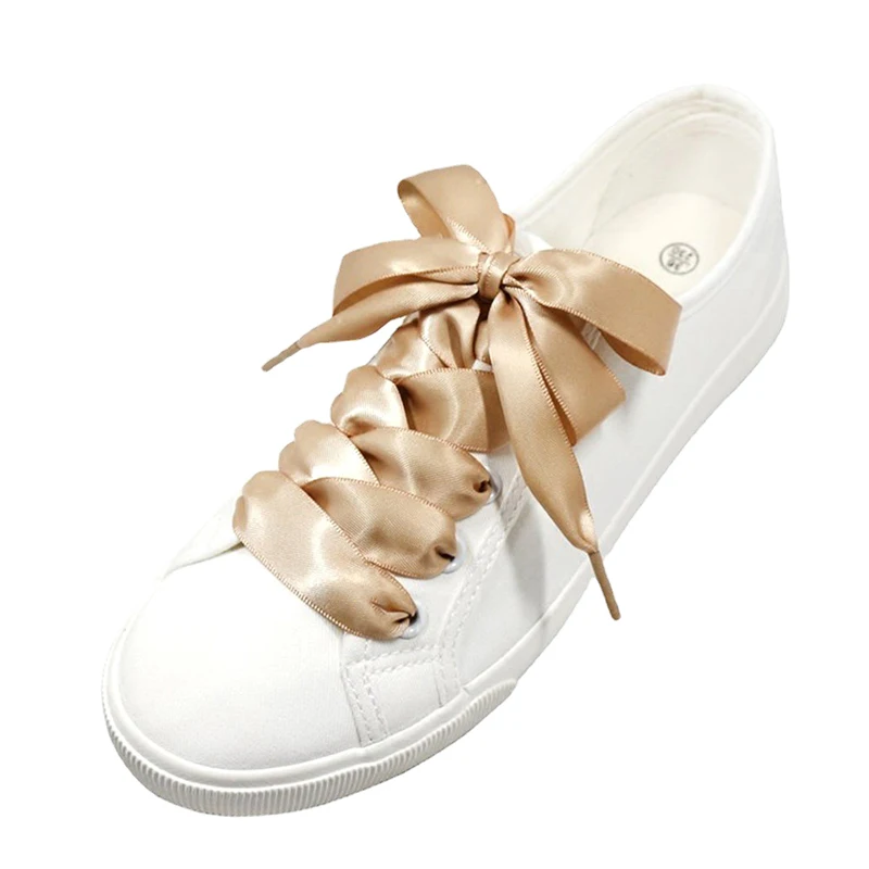 1Pair plochý 2 cm šírka saténové hodvábne pásky šnúrky 28 farby tenisky športové kožené topánky Canvas topánky šnúrky