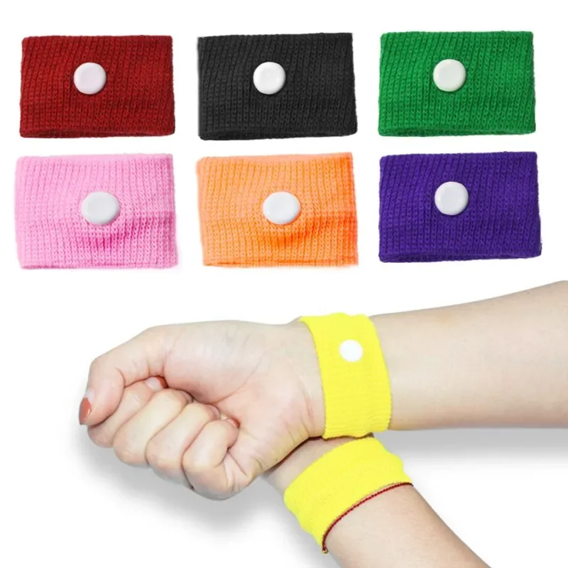 1Pair proti pohybu Choroby náramky Opätovne použiteľné proti scľové nastaviteľné anti-kusea zmierňujú rannú chorobu na podporu zápästia Sport Sport