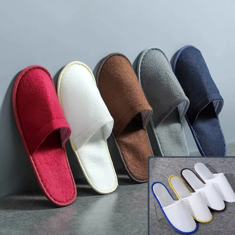 1Pair unisex jednorazové papuče Men Dámske hotelové cestovné kúpele prenosné solídne domáce flip flop papuče jednoduché pohodlné