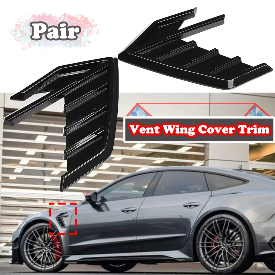 1Pair Universal Car Side Fender Venter Wing Cover Fender Fender Decotion pre Audi A3 A4 A5 A6 A7 A8 Q3 Q5 Q7 RS5 RS6 RS7 S3 S4 TT