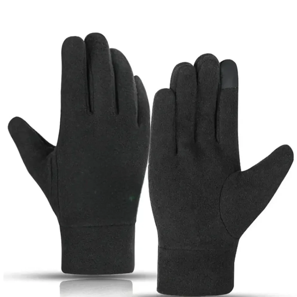 1pair zahustená rúno rukavice pre mužov Ženy Zimné teplé tepelné prstové rukavice vonku Vodenky odolné voči lyžiarskym lyžiarsky