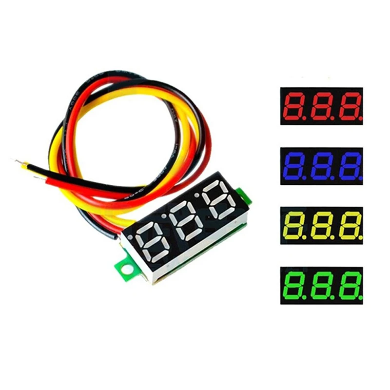 1pc 0,28 palca DC LED digitálne digitálne displej Digitálneho voltmeter Nastaviteľné troj vodičové DC 0-100V napätie merača mobilného napätia Tester
