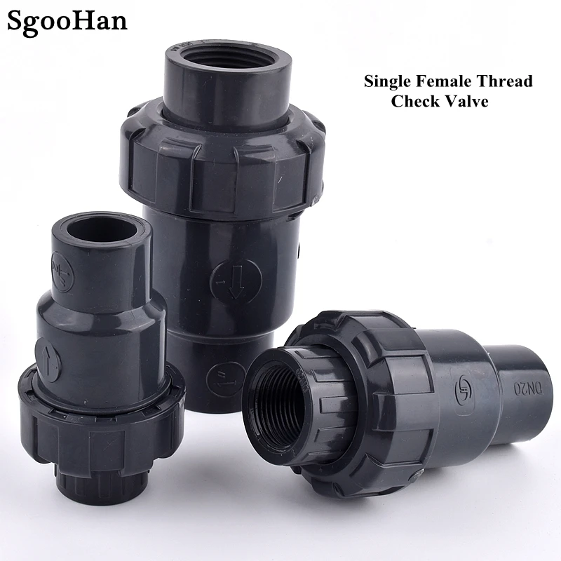 1pc 1/2 ~ 2 palcové jednotlivé samostatné závitové kontrola ventilu Aquarium Fish Tank Adaptér jednosmerne non-návratový guľový ventil UPVC Rúrky