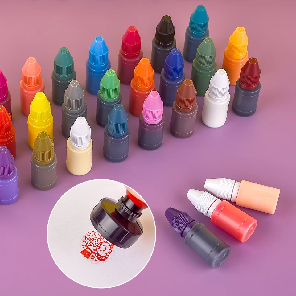1pc 10 ml bleskové doplnenie atramentu 35 farieb inkinting fotosentitívna pečiatka olej pre drevený papier Svadobný zápisník Make Seal