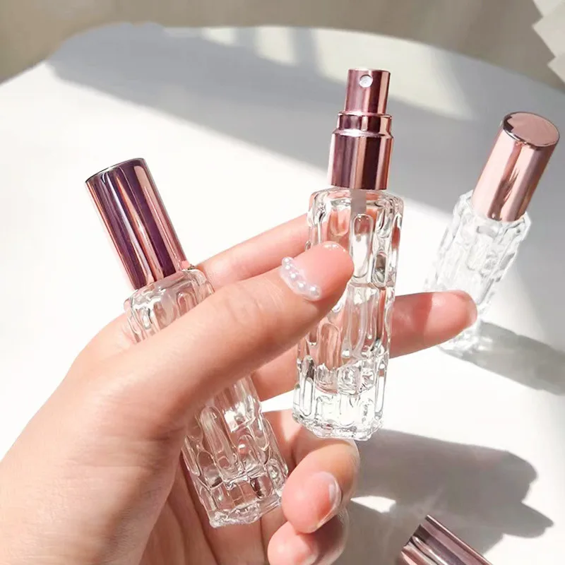 1pc 10 ml doplňovateľná fľaša na parfumy na cestovný prenosný výdajný rozprašovací rozprašovač ružové zlato sklo prázdne nádoby Mini sub-fľaša