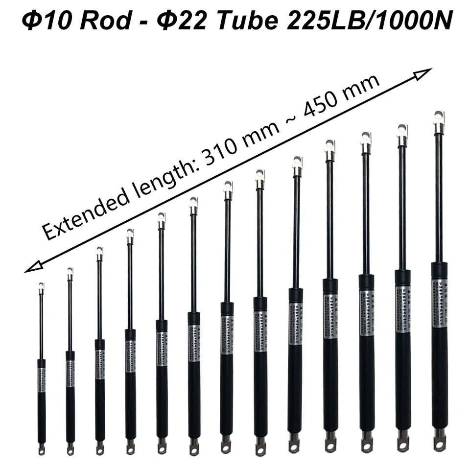 1PC 1000N/225lb 310-450 mm Univerzálne plynové vzpery Endings Endings Podporná podpora Truck Tonneau pokrýva námorné poklopy nad hlavičky