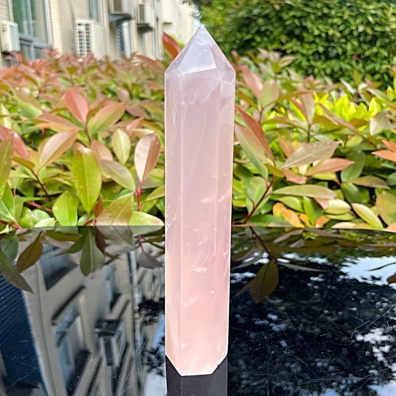 1pc 15,5 cm 6inch Prírodná kryštálová veža, krištáľový ružový kremeňový bod, prírodný ružový kryštál, ružový kremenný hexagonálny hranol