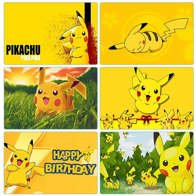 1pc 150x100 Pokémon Pikachu k narodeninám detského pozadia Girlt Girl Birthday Party Fotografie
