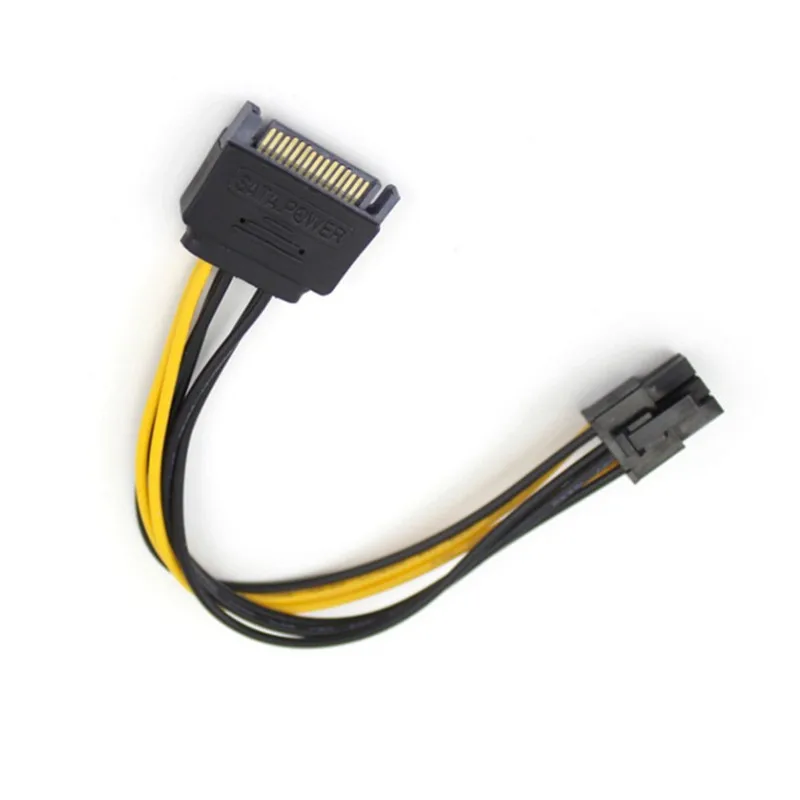1pc 15pin SATA až 6pin napájací kábel konektor 6 PCI PCI-E PCI Express Adaptér grafika grafika prevodníka kábla prevodníka