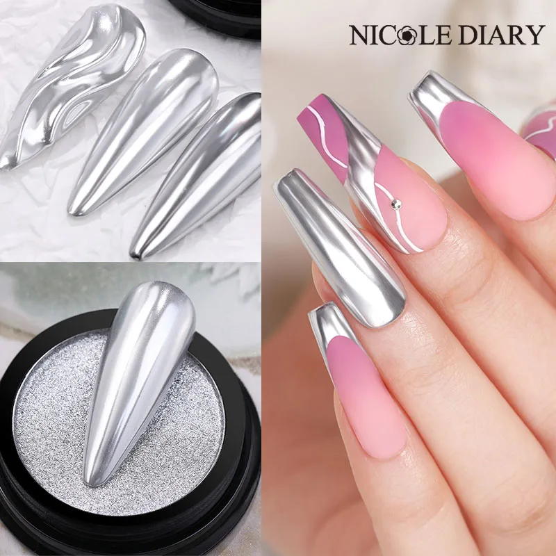 1pc 19colors na nechty Glitter Zrkadlo práškový chróm Solidný prach Pigment kovový efekt na nechty Art UV Gél leštiace dekorácie Príslušenstvo