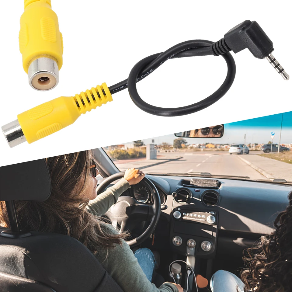 1pc 2,5 mm AV Converter Cable Mužská zástrčka k ženskému adaptérovi Káblové auto Zadné pohľady Zadné parkovacie fotoaparát do vozidla DVR