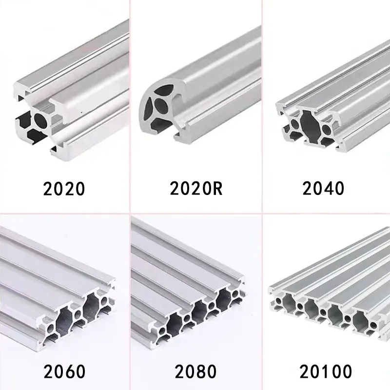 1PC 2020 2040 2060 3030 3060 4040 2080 20100 T-Slot V-slot hliníkový profil 200 500 mm Lineárna vytláčanie koľajnice CNC 3D Časti tlačiarne