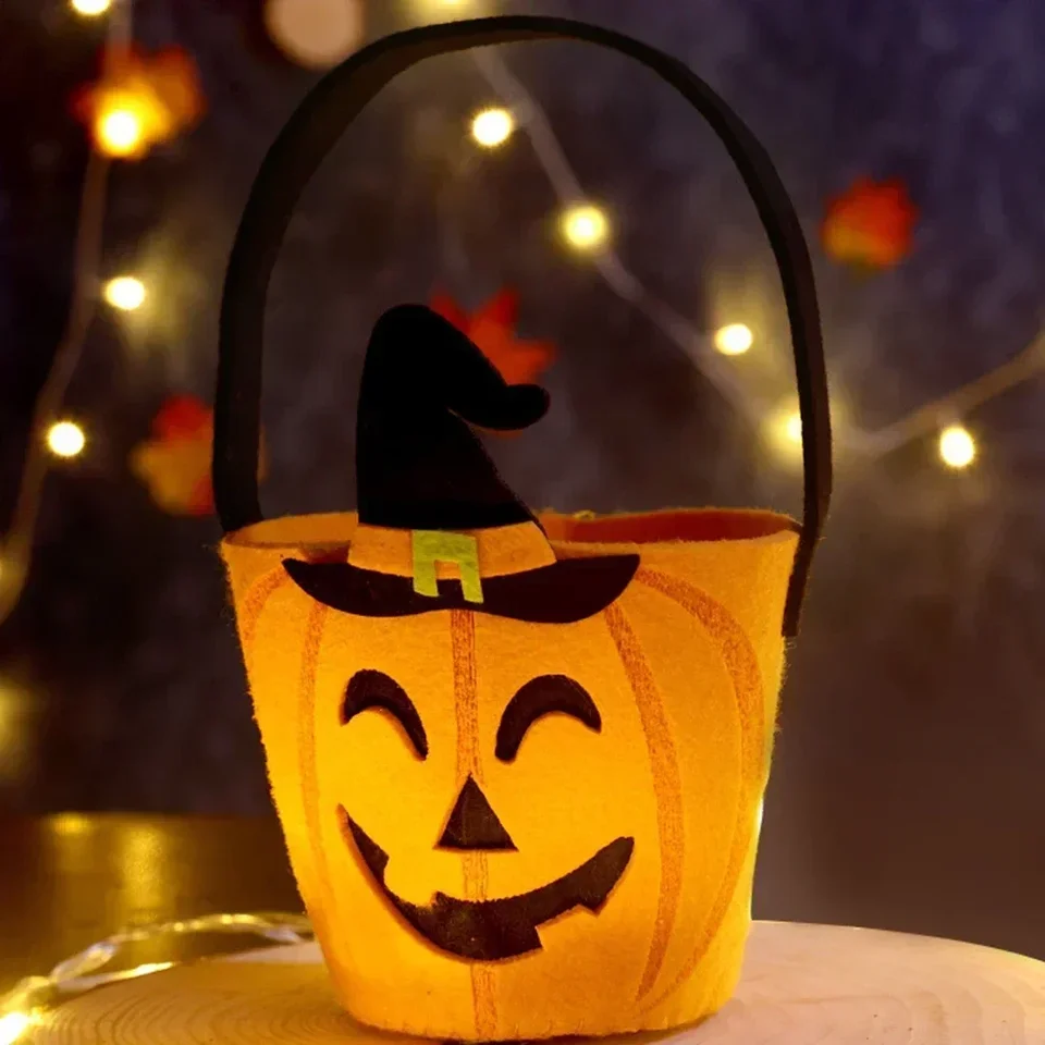 1pc 2024 Halloween 3D tekvica tote taška pre deti strašidelná taška na trik alebo liečbu s čarodejnicou a dizajnom duchov Halloween Darček prop
