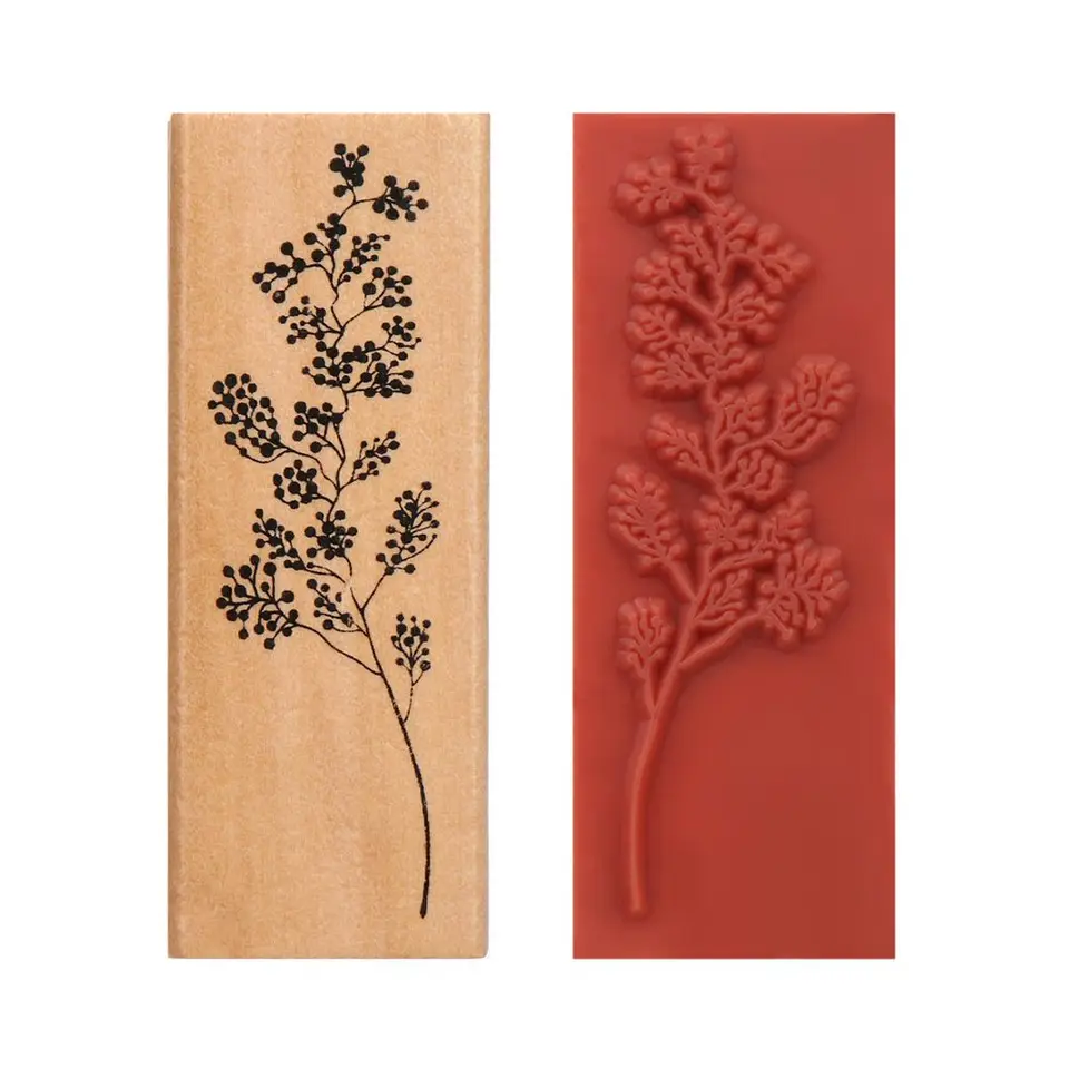 1PC 2024 Nové vinobranie trávnaté rastliny známky drevené gumové štandardné pečiatka pre kutily šitie pečiatkovanie scrapbooking umenia remeselníkov
