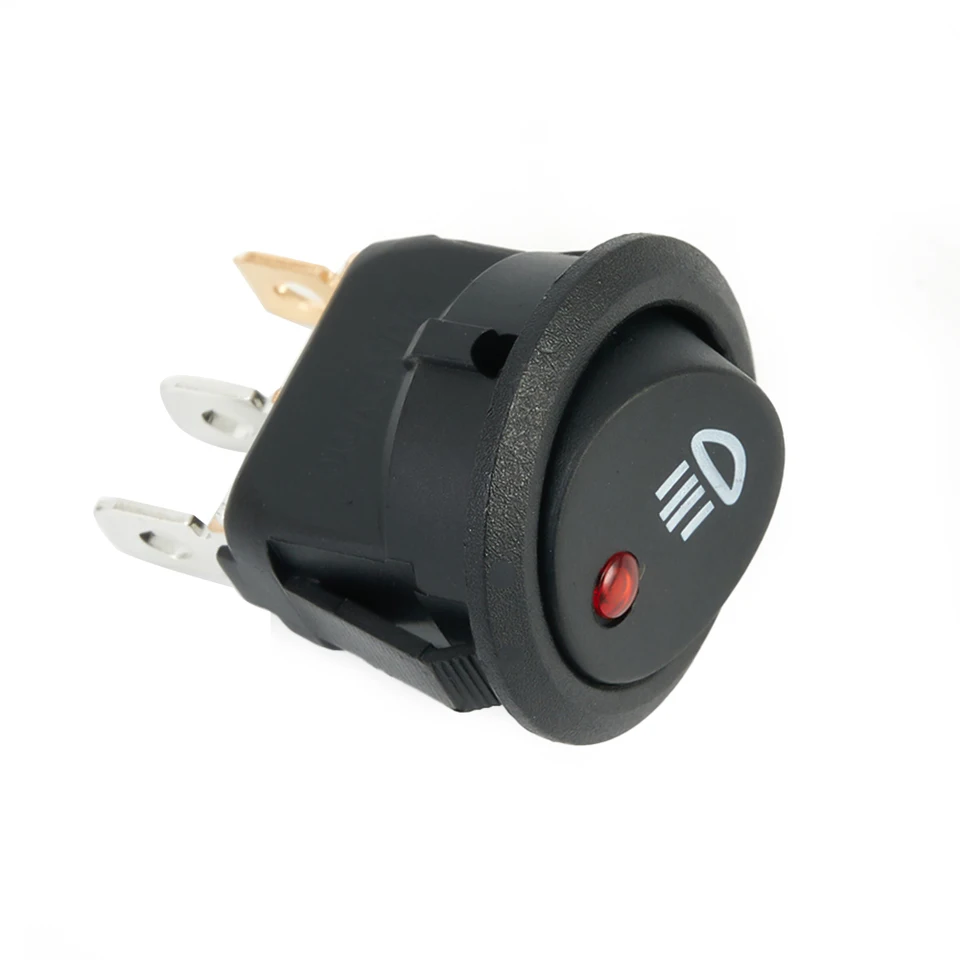 1pc 23x23mm Off Rocker Fog Light Switch Round 12v 20A Červená LED hmlová svetlo svetlo symbol symbol auta Van Truck Switch diely