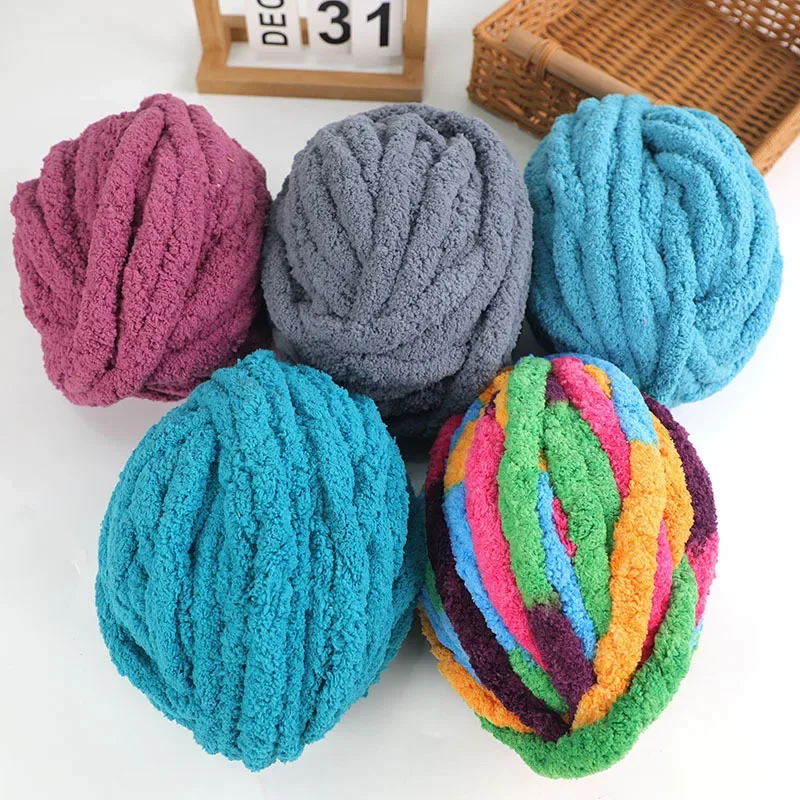 1pc 250g robustné priadze na pletenie a háčkovanie prikrývky vankúše Multicolor Chenille hrubá čiara mäkká teplá háčkovaná priadza šál priadze