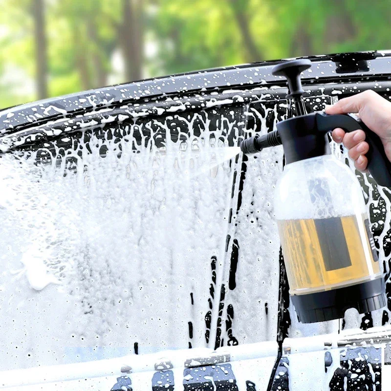 1PC 2L umývanie auta Spray Can Manual tlaku vzduchu Can Tlaková umývačka čistiaceho vozidla Sprafer Manuál Sneh Demons Penová dýza