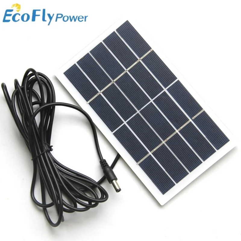 1PC 2W 5V Polycryštalický kremíkový solárny panel s jednosmerným rozhraním, nabíjateľná 3,7 V batéria, vonkajšie nádvorie svetlo