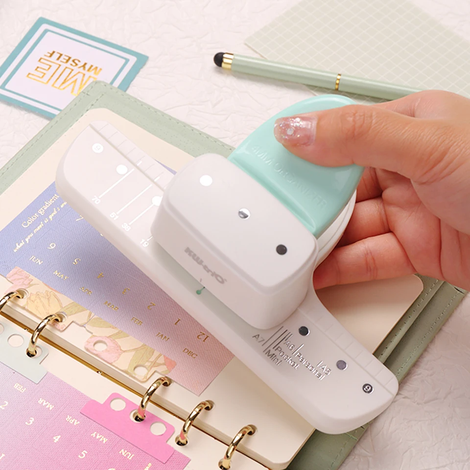 1pc 3 jamkový papier Puncher voľný listový otvor Denný plánovač nastaviteľný pre A5 A6 A7 Veľkosť 8 listu s kapacitou prenosov scrapbooking