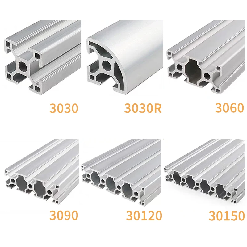 1PC 3030 3060 3090 30120 30150 Hliníkový profil T-Slot 200 300 500 500 mm Lineárna koľajnica Extrúzia CNC 3D diely 3D tlačiarne