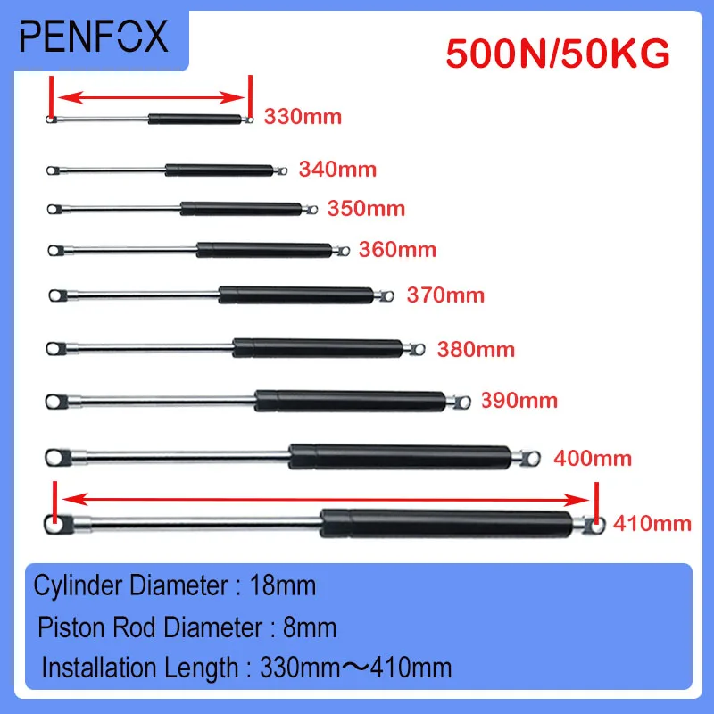 1pc 330-410 mm 50 kg/500n Univerzálne vzpery tyčinky automobilový plynový tlmič šok