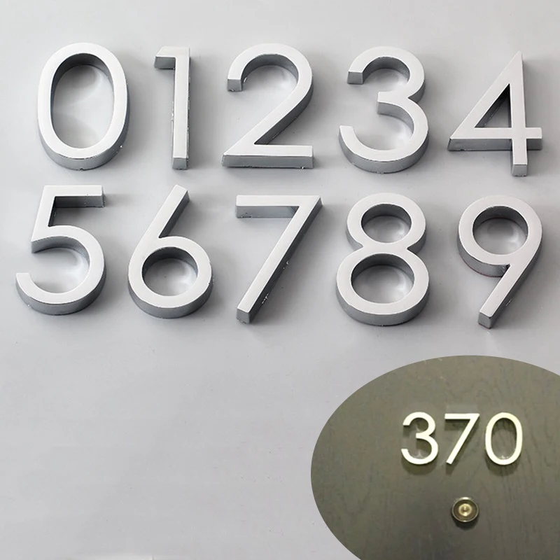 1pc 3D číslice dvere Pleque Plaque House Zásuvka Sign Plavat Gate Digity