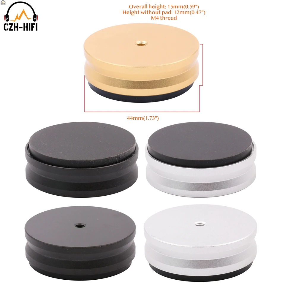 1pc 44x15 mm obrábané pevné plné hliníkové izolačné nohy stojan na podlahovú podlahovú podlahovú základňu pre počítač s otočným stolom HIFI Audio Amp.