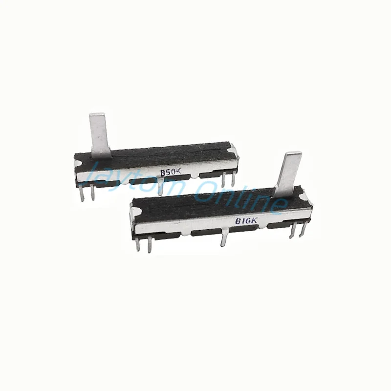 1pc 45 mm posúvací potenciometer 4,5 cm Slova spínača Stereofónny kanál B10K B50K Dĺžka osi 15 mm posuvný zdvih 30 mm