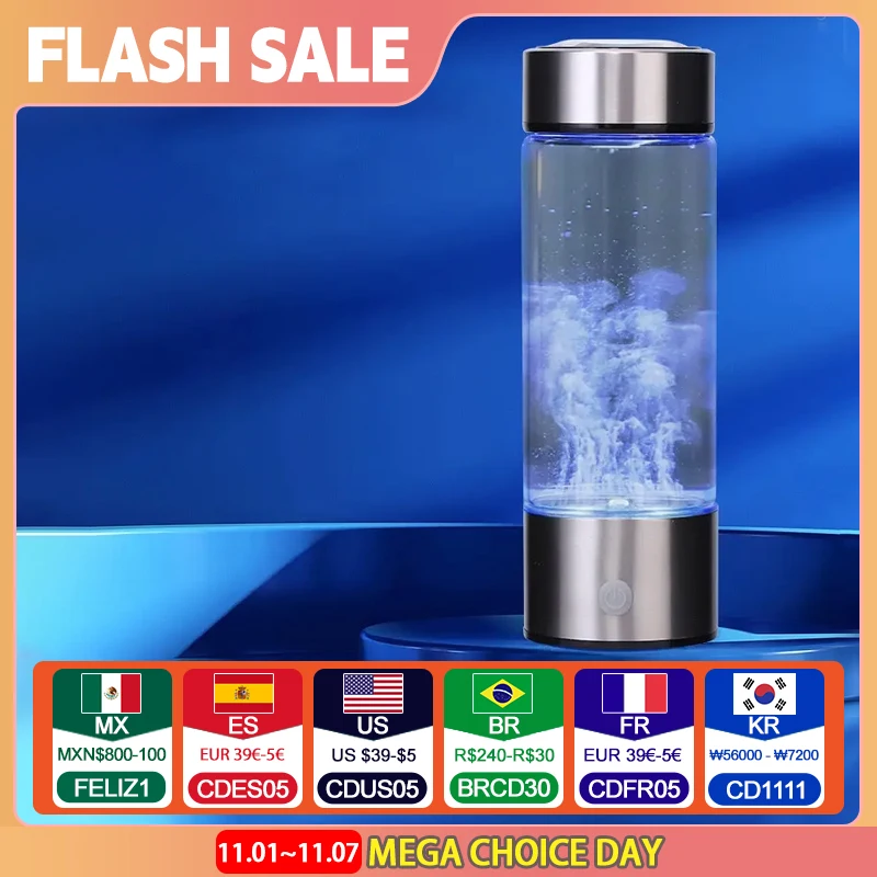1pc 450 ml Prenosný generátor vodíkovej vody 3 minúty režim Vysoko koncentračnú vodíkovú vodu generátor