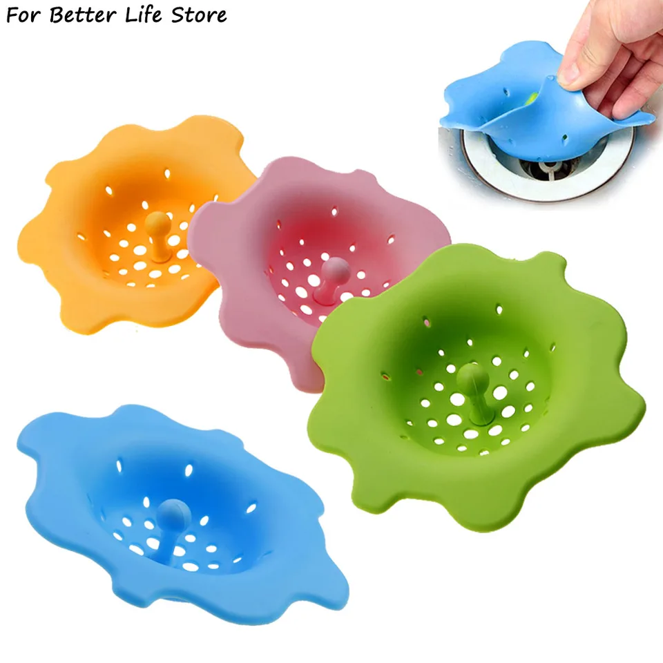 1pc 4Colour 51g Silikón Kreatívne umývadlo na okvetné lístky Proti upchávky zvyškov Filter Kúpeľňa sprcha Kitch