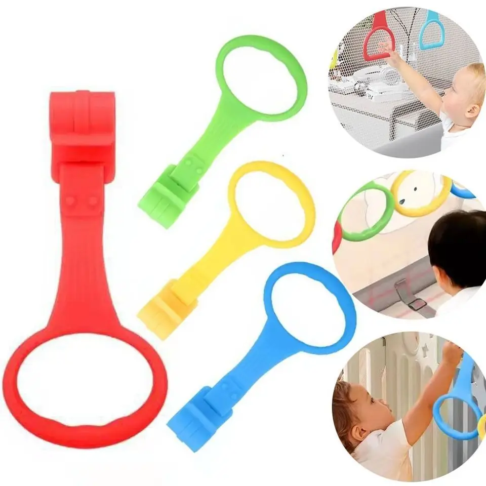 1pc/4ks Pull Ring For Playpen Baby Crib Hooks Stand Rings Rings Baby Walking Tools Tools